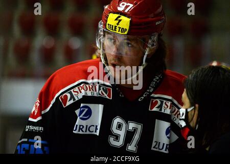 Winterthur, Suisse. 21 août 2020. Jeu convivial EHC Winterthur vs HC la Chaux de Fonds. Silvan Hess Forward, EHC Winterthur.HC la Chaux de Fonds a gagné 6-2 après la première période terminée 0-0. (Photo de Sergio Brunetti/Pacific Press) crédit: Pacific Press Media production Corp./Alay Live News Banque D'Images