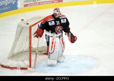 Winterthur, Suisse. 21 août 2020. Jeu convivial EHC Winterthur vs HC la Chaux de Fonds. Marco Mathis Goalie, EHC Winterthur.HC la Chaux de Fonds a gagné 6-2 après la première période terminée 0-0. (Photo de Sergio Brunetti/Pacific Press) crédit: Pacific Press Media production Corp./Alay Live News Banque D'Images