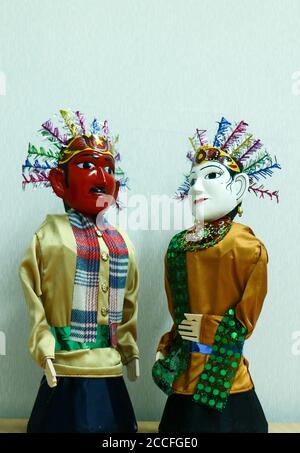 Jakarta, Indonésie - 21 juin 2019 : Ondel ondel, une grande poupée traditionnelle de Batavia (Jakarta). Banque D'Images