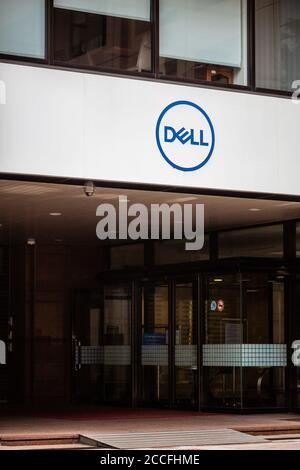 TAIPEI, TAÏWAN - 2 MAI 2020 : logo Dell Computer Corporation sur le panneau d'affichage extérieur. Dell Inc. Est une société multinationale de technologie informatique. Banque D'Images