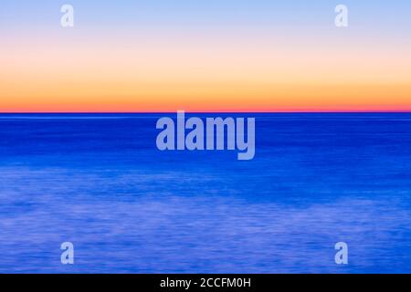 Crépuscule, mer, rochers, soir, horizon, Banque D'Images