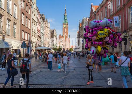 Europe, Pologne, Pomerania, Gdansk, ulica Długa, Langgasse Banque D'Images