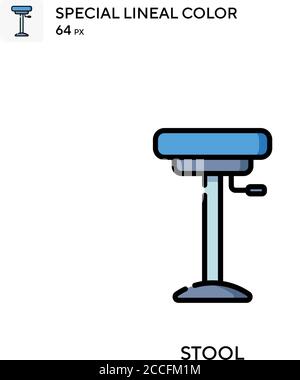 Tabouret icône de couleur spéciale du lineal. Modèle de conception de symbole d'illustration pour élément d'interface utilisateur Web mobile. Illustration de Vecteur