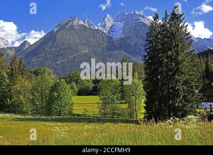 Hochkalter (2607m), Ramsau BEI Berchtesgaden, Berchtesgadener Land, haute-Bavière, Bavière, Allemagne Banque D'Images