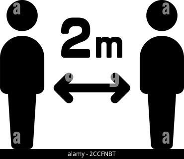 Illustration d'icône de vecteur de distance sociale ( coronavirus , covid-19) Illustration de Vecteur