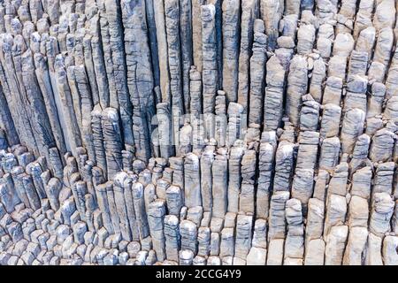 Formation rocheuse de basalte de Los Organos, Organ Pipe Rock, à Vallehermoso, vue aérienne, la Gomera, îles Canaries, Espagne Banque D'Images