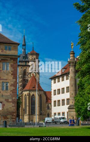 Cucrach protestant Stiftskirche de 1534 , Stuttgart, Land de Bade-Wurtemberg, Allemagne du Sud, Europe Banque D'Images