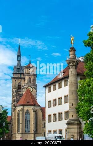 Cucrach protestant Stiftskirche de 1534 , Stuttgart, Land de Bade-Wurtemberg, Allemagne du Sud, Europe Banque D'Images