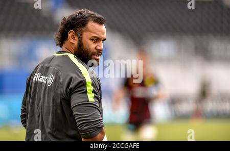 Londres, Royaume-Uni. 23 septembre 2018. Billy Vunipola de Saracens avant le match de rugby Gallagher Premiership entre Saracens et Harlequins à l'Allianz Park, Londres, Angleterre, le 22 août 2020. Photo de Phil Hutchinson. Utilisation éditoriale uniquement, licence requise pour une utilisation commerciale. Aucune utilisation dans les Paris, les jeux ou les publications d'un seul club/ligue/joueur. Crédit : UK Sports pics Ltd/Alay Live News Banque D'Images
