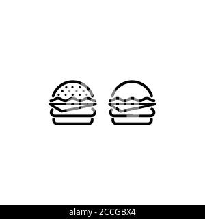 Icône de la ligne sandwich, hamburger, cheeseburger. Vecteur sur fond blanc isolé. SPE 10 Illustration de Vecteur