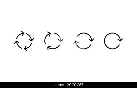 Ensemble d'icônes de flèches de cercle noires. Ensemble de flèches de rotation. Affiche Actualiser, recharger, recharger la corbeille. Vecteur sur fond blanc isolé. SPE 10 Illustration de Vecteur