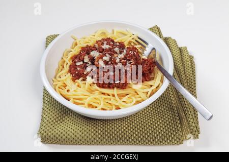 Spaghettis à la bolognaise Banque D'Images