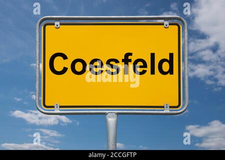 Ortstafel Coesfeld, Nordrhein-Westfalen, Deutschland | lieu de Coesfeld, Rhénanie-du-Nord-Westphalie, Allemagne, Europe Banque D'Images