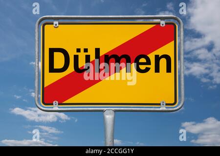 Ortstafel Dülmen, Nordrhein-Westfalen, Deutschland | lieu nom signe Dülmen, Rhénanie-du-Nord-Westphalie, Allemagne, Europe Banque D'Images