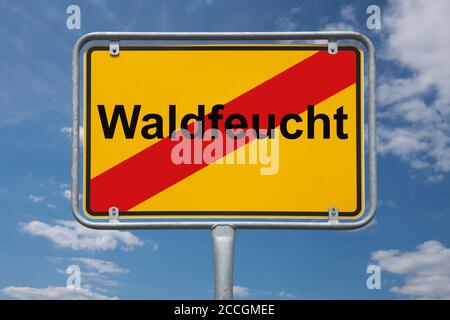 Ortstafel Waldfeucht, Nordrhein-Westfalen, Deutschland | nom du lieu Waldfeucht, Rhénanie-du-Nord-Westphalie, Allemagne, Europe Banque D'Images