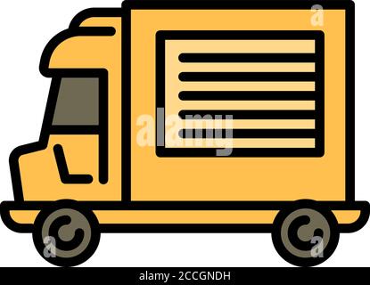 Icône camion de livraison de produits alimentaires. Décrivez l'icône vecteur de livraison de camion alimentaire pour la conception de Web isolée sur fond blanc Illustration de Vecteur