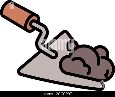 Icône de truelle de maçonnerie. Contour de la truelle de maçonnerie icône de vecteur pour la conception de Web isolée sur fond blanc Illustration de Vecteur