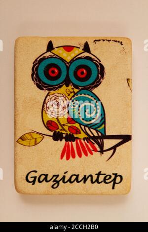 Accessoires magnétiques pour réfrigérateur pour appareils décoratifs intérieurs dans un fond blanc isolé. Banque D'Images