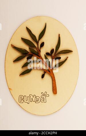 Accessoires magnétiques pour réfrigérateur pour appareils décoratifs intérieurs dans un fond blanc isolé. Banque D'Images