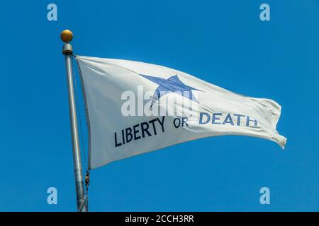 Lone Star Monument et Historical Flags Park (Texas Revolution Flags) à Conroe, Texas. Banque D'Images