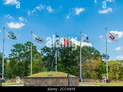 Lone Star Monument et Historical Flags Park (Texas Revolution Flags) à Conroe, Texas. Banque D'Images