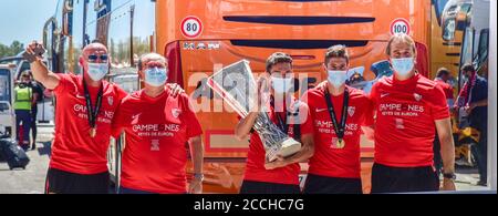 Séville, Espagne. 22 août 2020. Llegada del Sevilla FC a Sevilla con la Copa Sevilla FC les joueurs arrivent avec la coupe Europa League à Séville, samedi, 22 août, 2020 crédit: CORDON PRESSE/Alamy Live News Banque D'Images