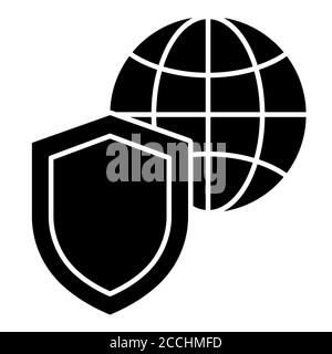 Icône de glyphe de protection Web Banque D'Images