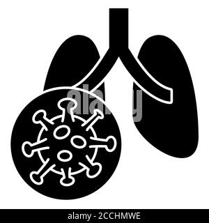 Poumons Corona Glyph icône Banque D'Images