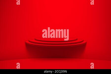 vitrine rouge et spot dans la salle rouge Illustration de Vecteur