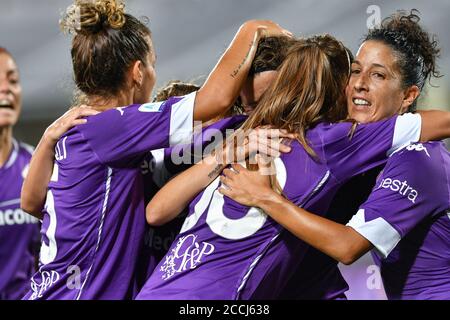 Les joueurs de Fiorentina Femminile célèbrent le but lors de l'ACF Fiorentina Femminile vs Inter, Championnat italien de football Serie A Women, Florence, Italie, Banque D'Images
