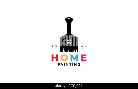 maison, maison ou intérieur peinture coloré logo design moderne Illustration de Vecteur