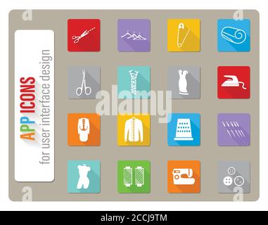 La couture icon set Illustration de Vecteur