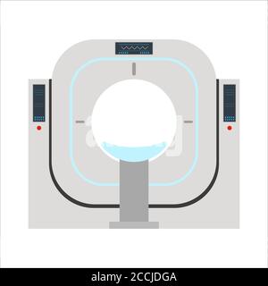 Tomographie par ordinateur pour détecter les dommages internes isolés sur fond blanc. IRM / TDM. Imagerie par résonance magnétique. Diagnostic du rectum cancéreux Illustration de Vecteur