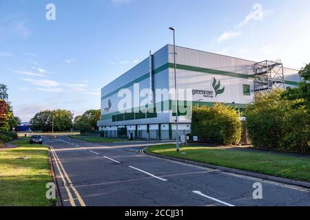 Northampton, Royaume-Uni, 22 août 2020. L'usine de Greencore sur la zone industrielle de Molton Park, où près de 300 travailleurs ont été testés positifs pour Corvid-19, était de température Banque D'Images