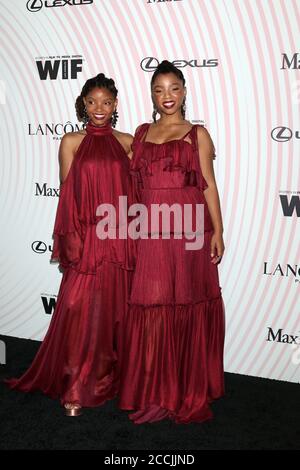 LOS ANGELES - 13 JUIN : Chloe Bailey, Halle Bailey aux prix Crystal + Lucy de Women in film 2018 à l'hôtel Beverly Hilton le 13 juin 2018 à Beverly Hills, CA Banque D'Images