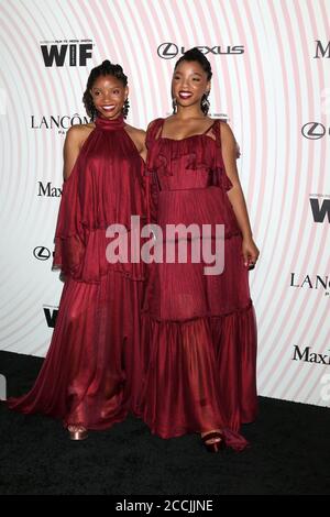 LOS ANGELES - 13 JUIN : Chloe Bailey, Halle Bailey aux prix Crystal + Lucy de Women in film 2018 à l'hôtel Beverly Hilton le 13 juin 2018 à Beverly Hills, CA Banque D'Images