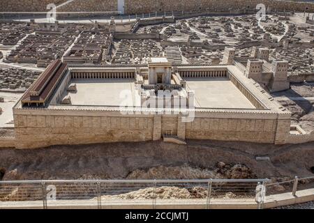 JÉRUSALEM ISRAËL 15 septembre 2017 : la ville de David UN modèle dans le Musée d'Israël Israël. Ce modèle à l'échelle 50:1, couvrant près d'un acre, évoque l'anc Banque D'Images