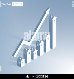 investissement immobilier bénéfice, concept de croissance des prix Illustration de Vecteur
