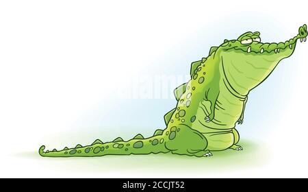 Dessin animé Crocodile - image vectorielle de dessin animé mignon et fou illustration crocodile Illustration de Vecteur