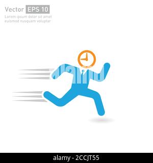 Concept de ponctualité et sur le temps personne. Dernière minute et dernière seconde occasion Illustration de Vecteur