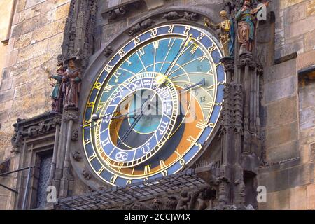 Prague, République tchèque - 24 décembre 2012. Vue sur l'horloge astronomique de la vieille ville de Prague. Banque D'Images