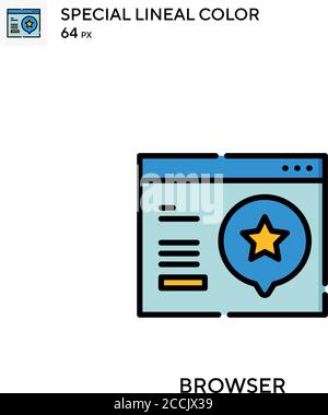 Icône de couleur de ligne spéciale du navigateur. Modèle de conception de symbole d'illustration pour élément d'interface utilisateur Web mobile. Pictogramme moderne de couleur parfaite sur contour modifiable. Illustration de Vecteur