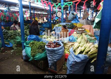 Bolivie la Paz - marché Rodriguez - légumes Mercado Rodriguez cale Banque D'Images