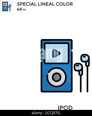 Icône de couleur spéciale pour iPod. Modèle de conception de symbole d'illustration pour élément d'interface utilisateur Web mobile. Pictogramme moderne de couleur parfaite sur contour modifiable. Illustration de Vecteur