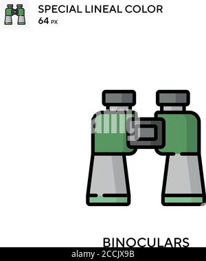 Jumelles icône de couleur spéciale de lineal. Modèle de conception de symbole d'illustration pour élément d'interface utilisateur Web mobile. Pictogramme moderne de couleur parfaite sur contour modifiable Illustration de Vecteur