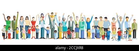 un groupe de parents avec des enfants sont ensemble et ont amusant Illustration de Vecteur