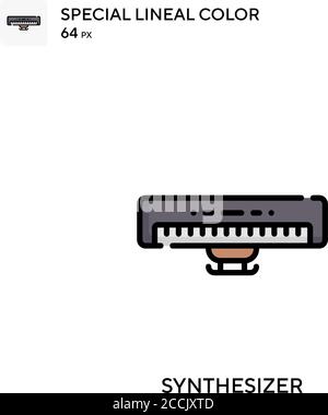 Synthétiseur icône de couleur spéciale de ligne. Modèle de conception de symbole d'illustration pour élément d'interface utilisateur Web mobile. Pictogramme moderne de couleur parfaite sur le strok modifiable Illustration de Vecteur