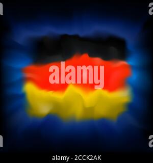 Drapeau abstrait de l'allemagne sur fond bleu pour un design créatif. Arrière-plan abstrait graphique. Tricolore dans le ciel. Bannière drapeau allemand. Allemand Illustration de Vecteur