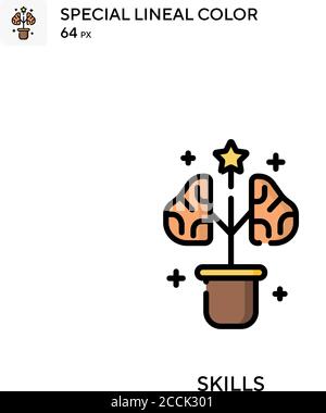 Compétences icône de couleur de ligne spéciale. Modèle de conception de symbole d'illustration pour élément d'interface utilisateur Web mobile. Pictogramme moderne de couleur parfaite sur contour modifiable. Illustration de Vecteur