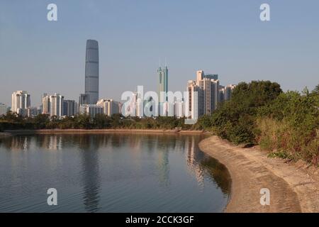 Shenzhen, Chine de Lok Ma Chau, New Territories, Hong Kong midi, 4 octobre 2018 Banque D'Images